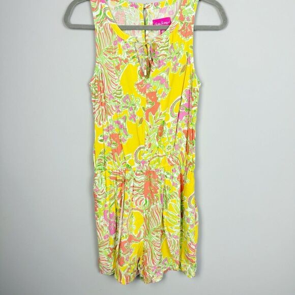 LILLY PULITZER X TARGET | Happy Place Romper in Challis Yellow Women’s Size S - Picture 2 of 11